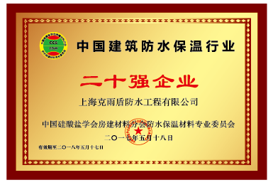 中國建筑防水保溫行業(yè) 二十強企業(yè)